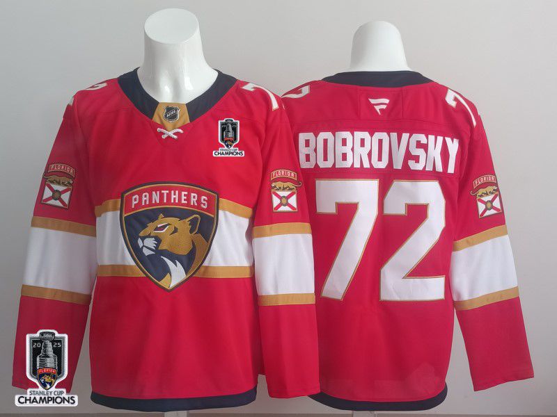 Men 2025 Florida Panthers #72 Bobrovsky Red Fanatics Home Premium NHL Jersey style 2->florida panthers->NHL Jersey